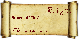 Remes Ábel névjegykártya